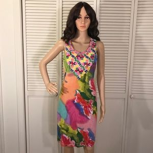 Ritu Kumar Embroidered Beaded Watercolor Dress Size 2